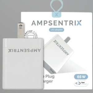 AmpSentrix 65W USB-C GaN Wall Adapter (110V / US Plug)