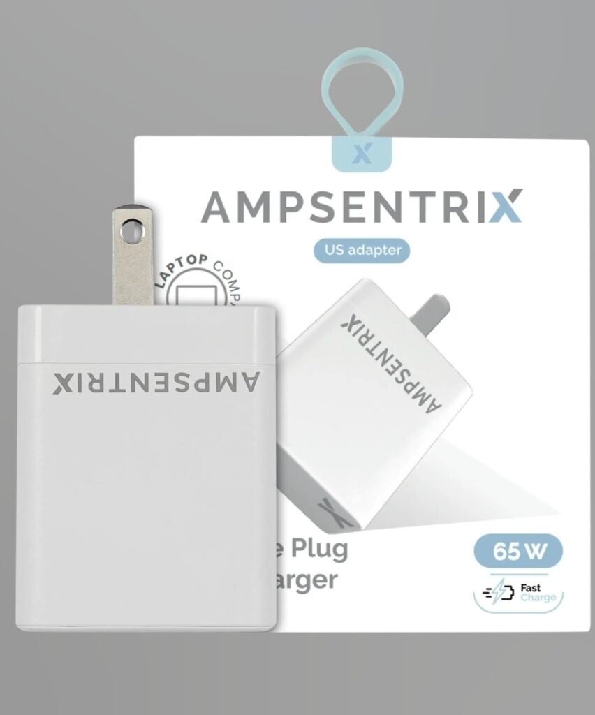 AmpSentrix 65W USB-C GaN Wall Adapter (110V / US Plug)