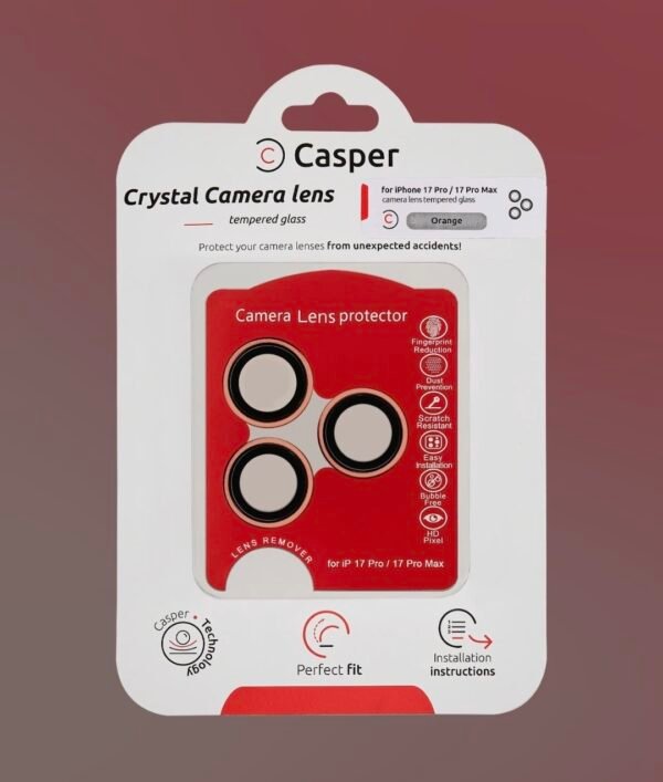 Casper Camera Lens Protector For iPhone 17 Pro / 17 Pro Max (Orange)