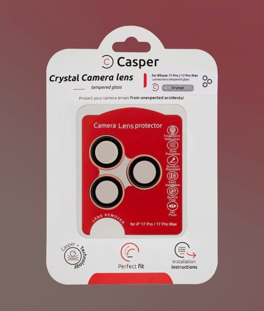 Casper Camera Lens Protector For iPhone 17 Pro / 17 Pro Max (Orange)