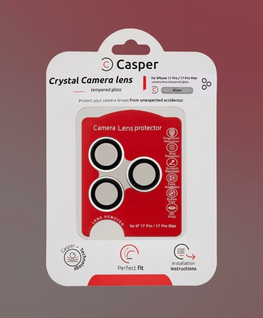 Casper Camera Lens Protector For iPhone 17 Pro / 17 Pro Max (Silver)